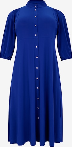 Yoek Shirt Dress in Blue: front