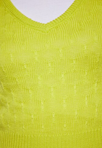 Cardigan swirly en jaune