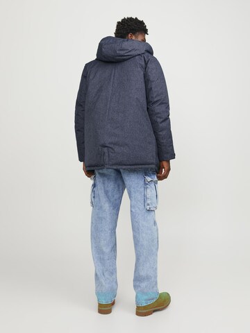 JACK & JONES Winter Parka 'Black' in Blue