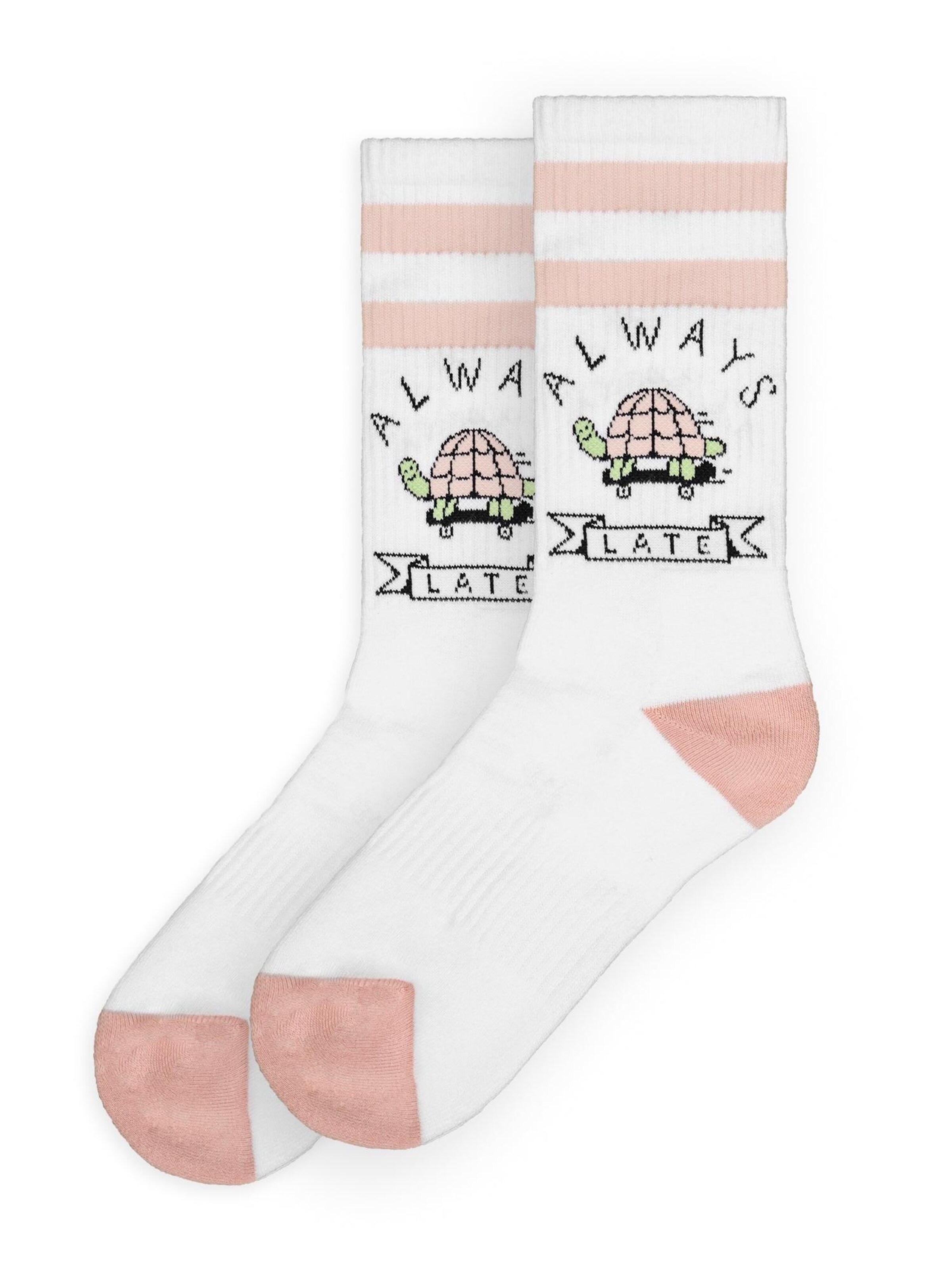 American Socks - Calcetines 'Always Late - Mid High' en blanco: frente
