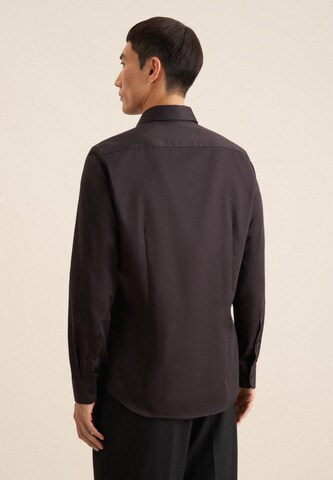 SEIDENSTICKER Slim Fit Hemd in Schwarz