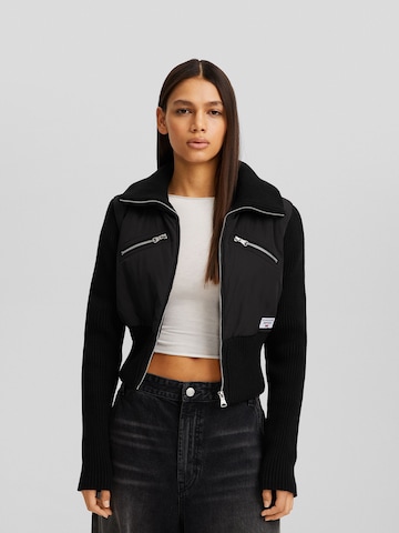 Bershka Between-season jacket in Black: front