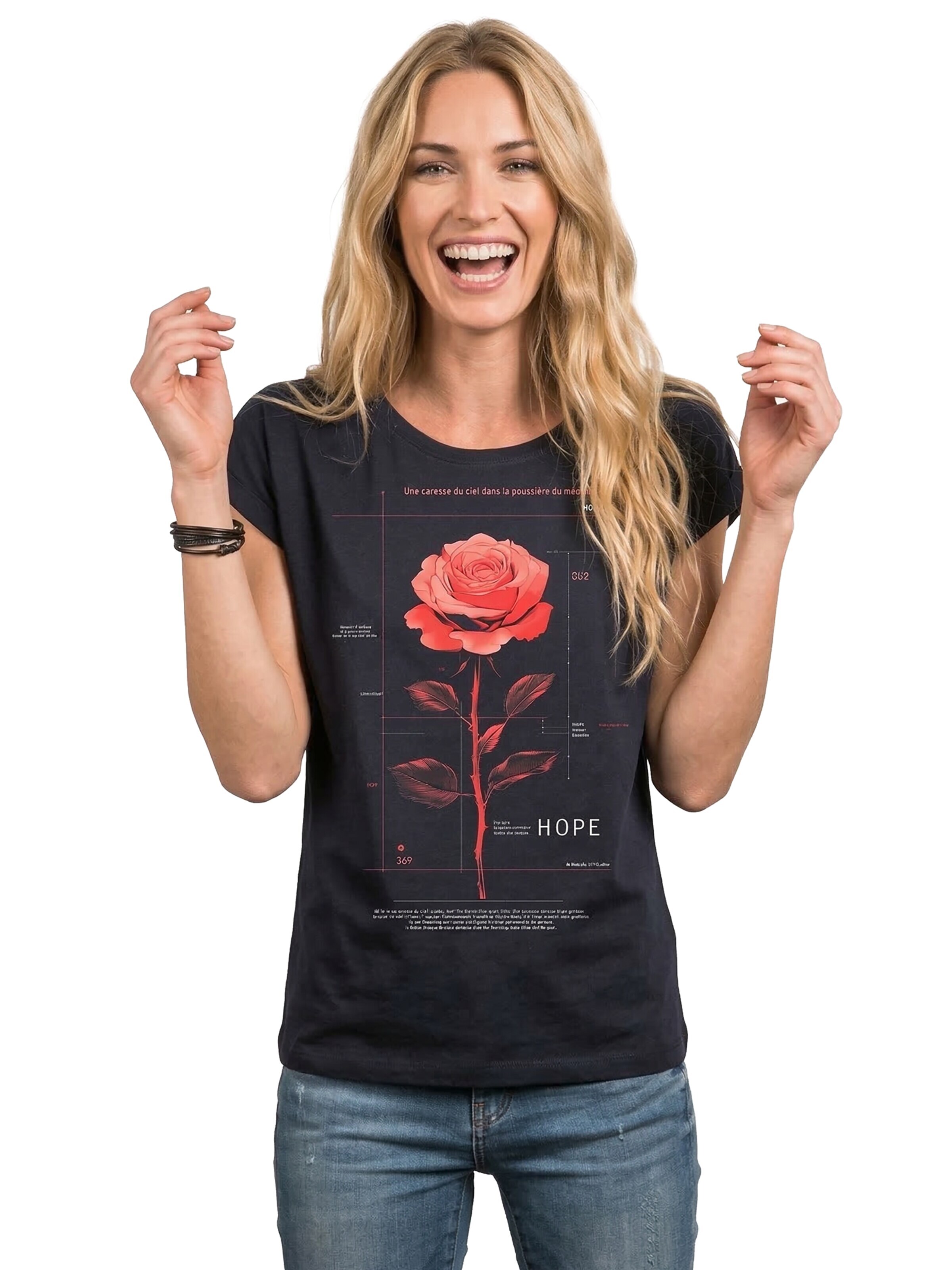 MAKAYA Shirt 'Pink Rose' in Blue