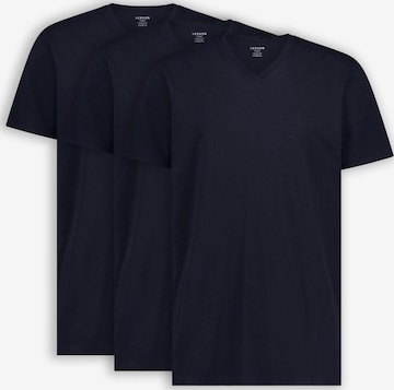 LEBASQ Shirt 'Davis V Neck Long Fit' in Blauw: voorkant