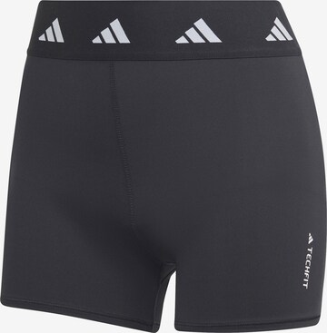 juoda ADIDAS PERFORMANCE Siauras Sportinės kelnės 'Techfit Period Proof 3-Inch': priekis