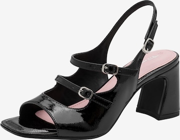 Sandales Tamaris en noir : devant