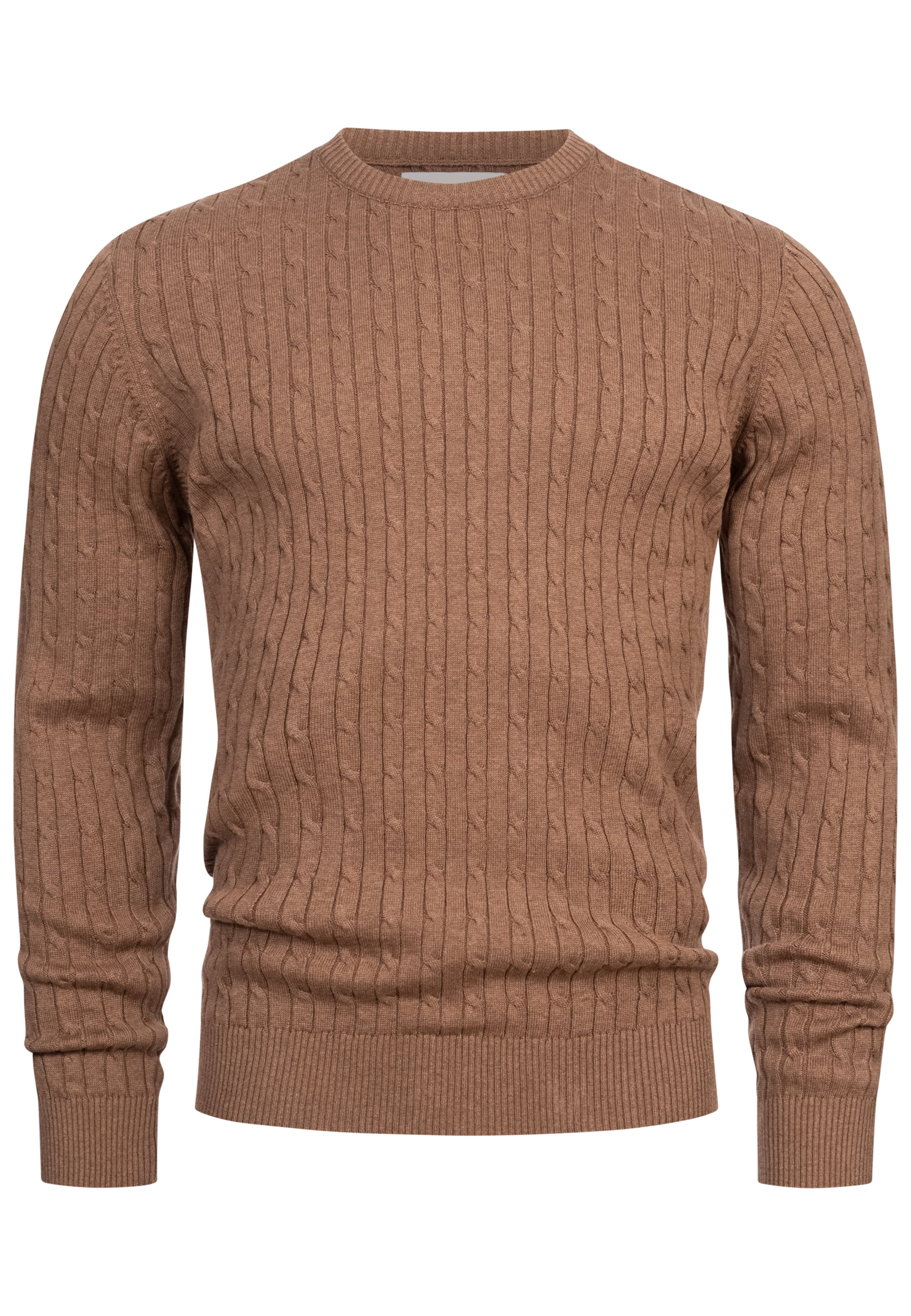 Kronstadt Sweater 'Cable' in Brown: front