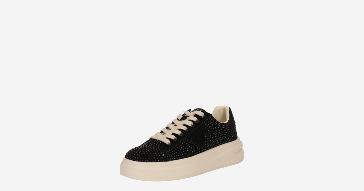 GUESS Scarpe uomo Sneaker Elbina carryover in Pelle Coal/Black DS24GU28 GUESS Scarpe uomo Sneaker Elbina carryover in Pelle Coal/Black DS24GU28