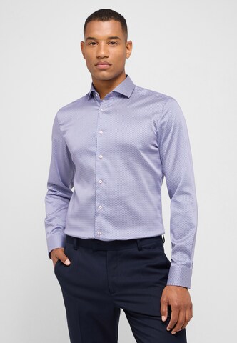 ETERNA Slim fit Overhemd in Blauw: voorkant