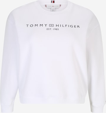 Sweat-shirt Tommy Hilfiger Curve en blanc : devant