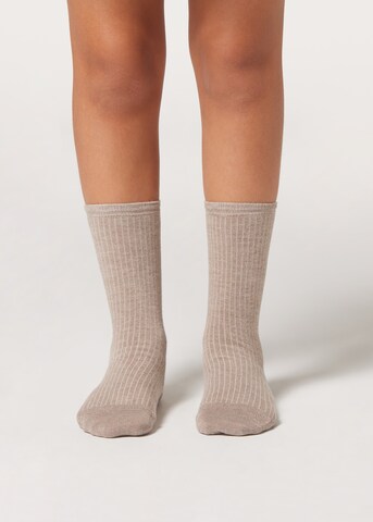 CALZEDONIA Socks in Beige: front