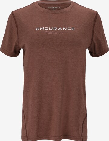 T-shirt fonctionnel 'Wange' ENDURANCE en marron : devant