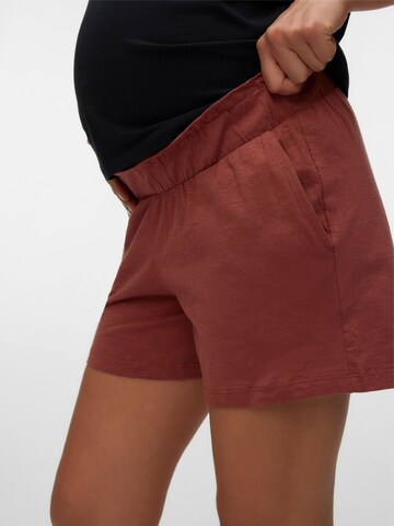 MAMALICIOUS Regular Pants 'MLIvy' in Brown