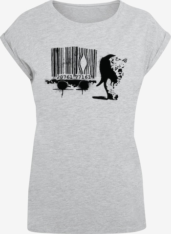 T-shirt 'Barcode Leopard Circle' Merchcode en gris : devant