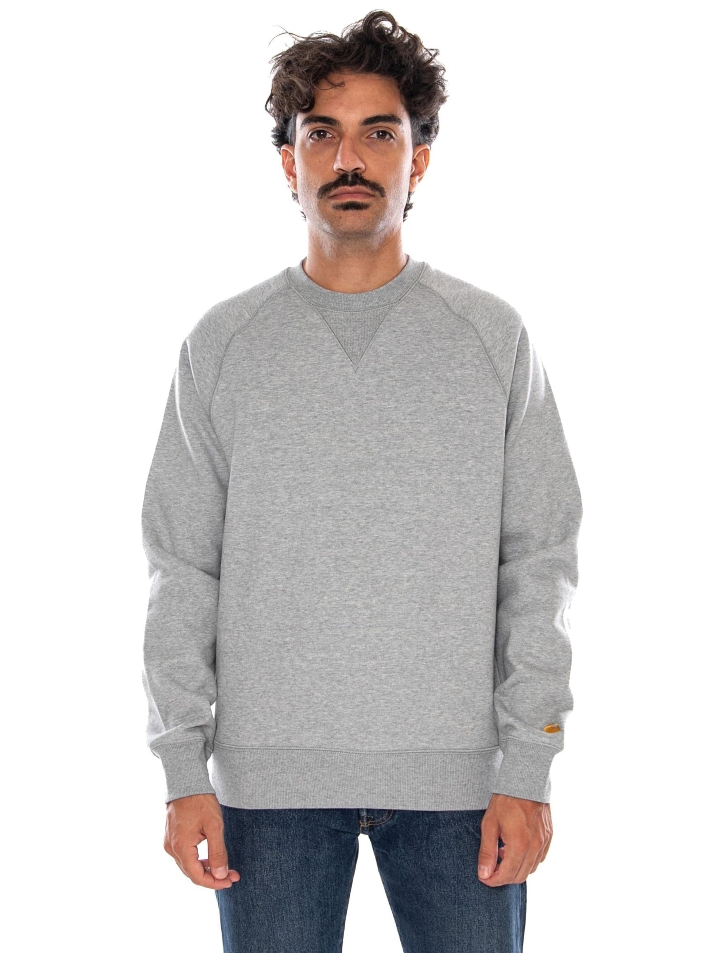 Carhartt WIP Sweatshirt 'CHASE SWEAT GREY HEATHER / GOLD' i blandingsfarvet: forside