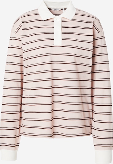 Monki Poloshirt in schoko / rosé / weiß, Produktansicht