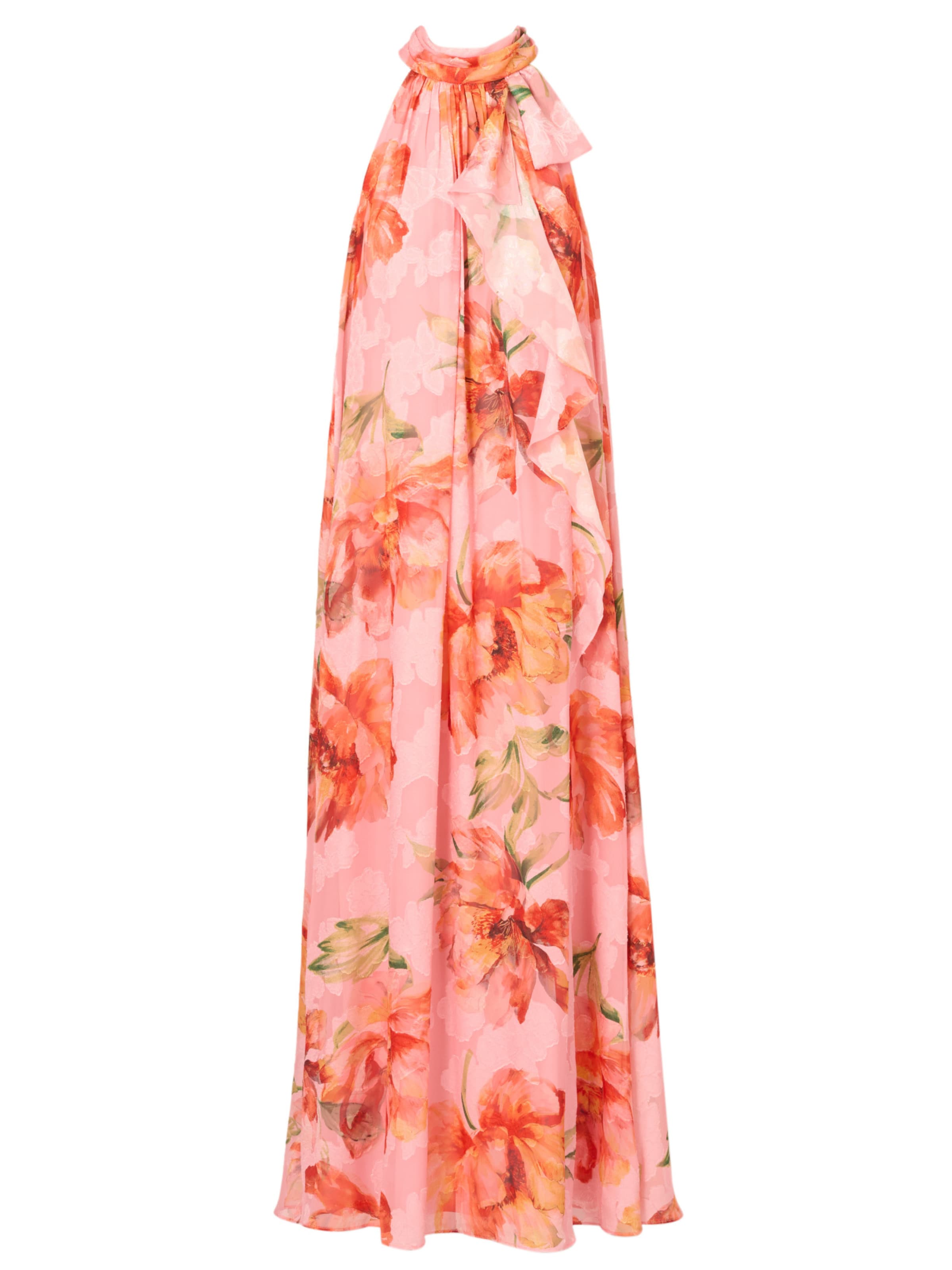 Adrianna Papell Zomerjurk 'Halter Trapeze Gown' in Roze: voorkant