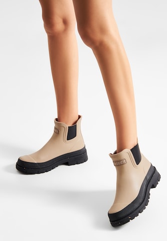WODEN Rubber boot 'Liv Waterproof' in Brown: front