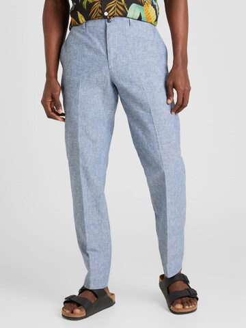 SELECTED Slim fit Trousers with creases 'MYLODAN' in Blue: front