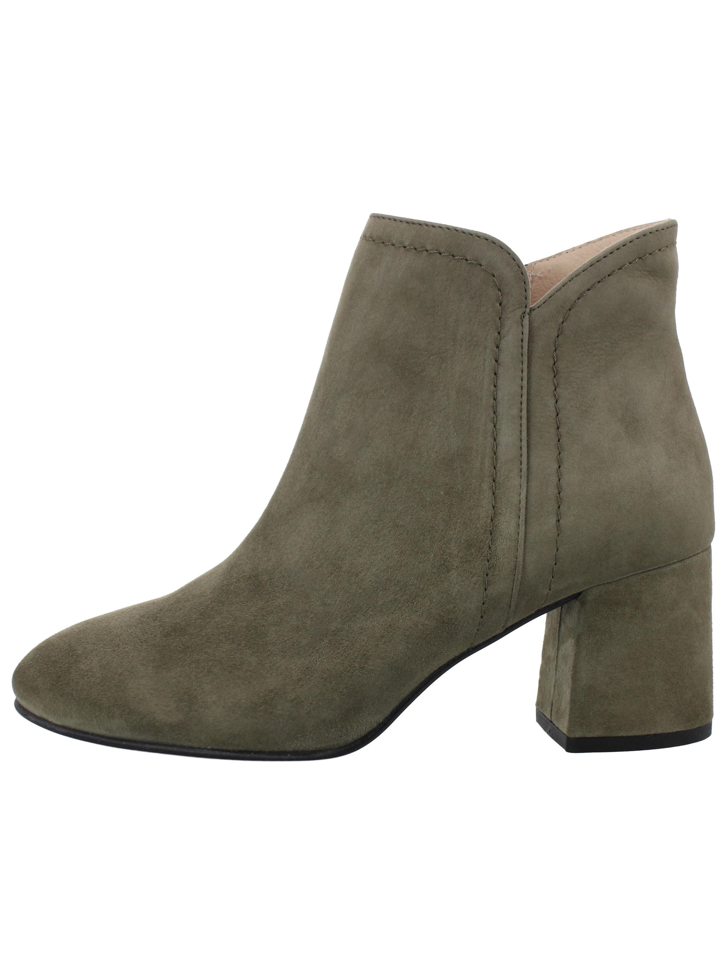 XAVER LUIS Schuhmanufaktur Booties 'RIA - mit Blockabsatz' in Green: front