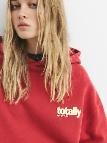 Pull&Bear Sweatshirt 'PACIFIC' in Rot