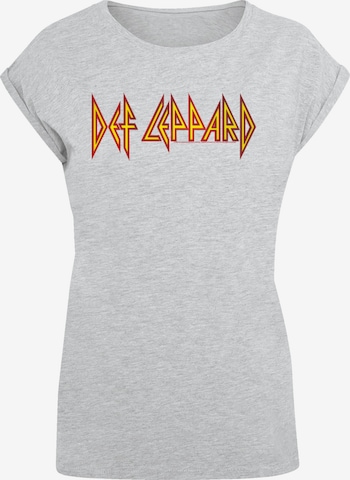 F4NT4STIC Shirt 'Def Leppard' in Grijs: voorkant