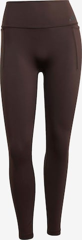 ADIDAS PERFORMANCE Skinny Sports trousers in Brown: front