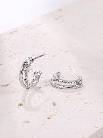 Hey Happiness Earrings 'Beaded Double' in Silver