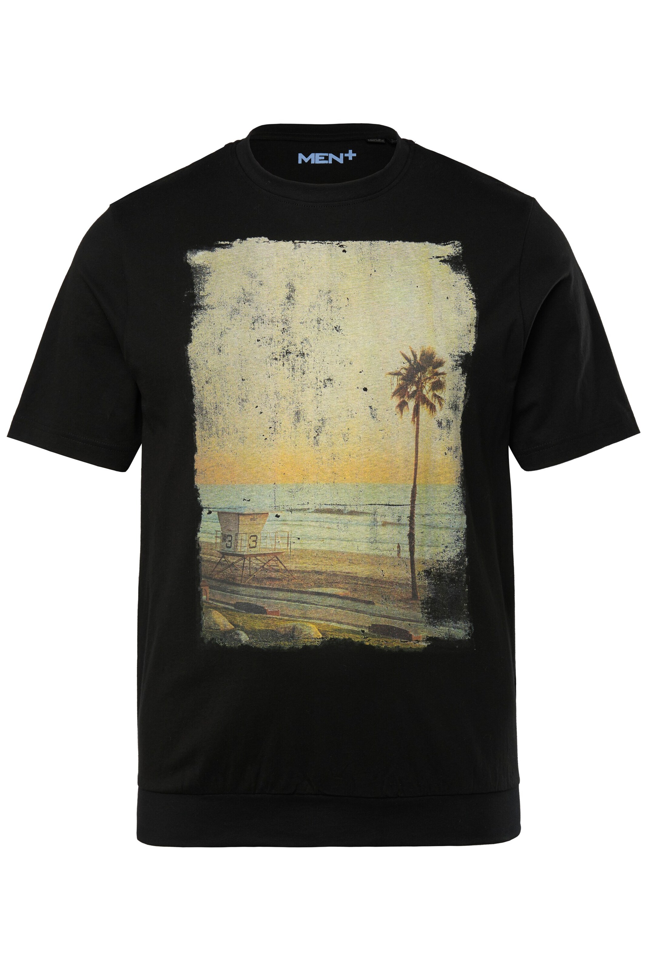 Men Plus Shirt in Black: front