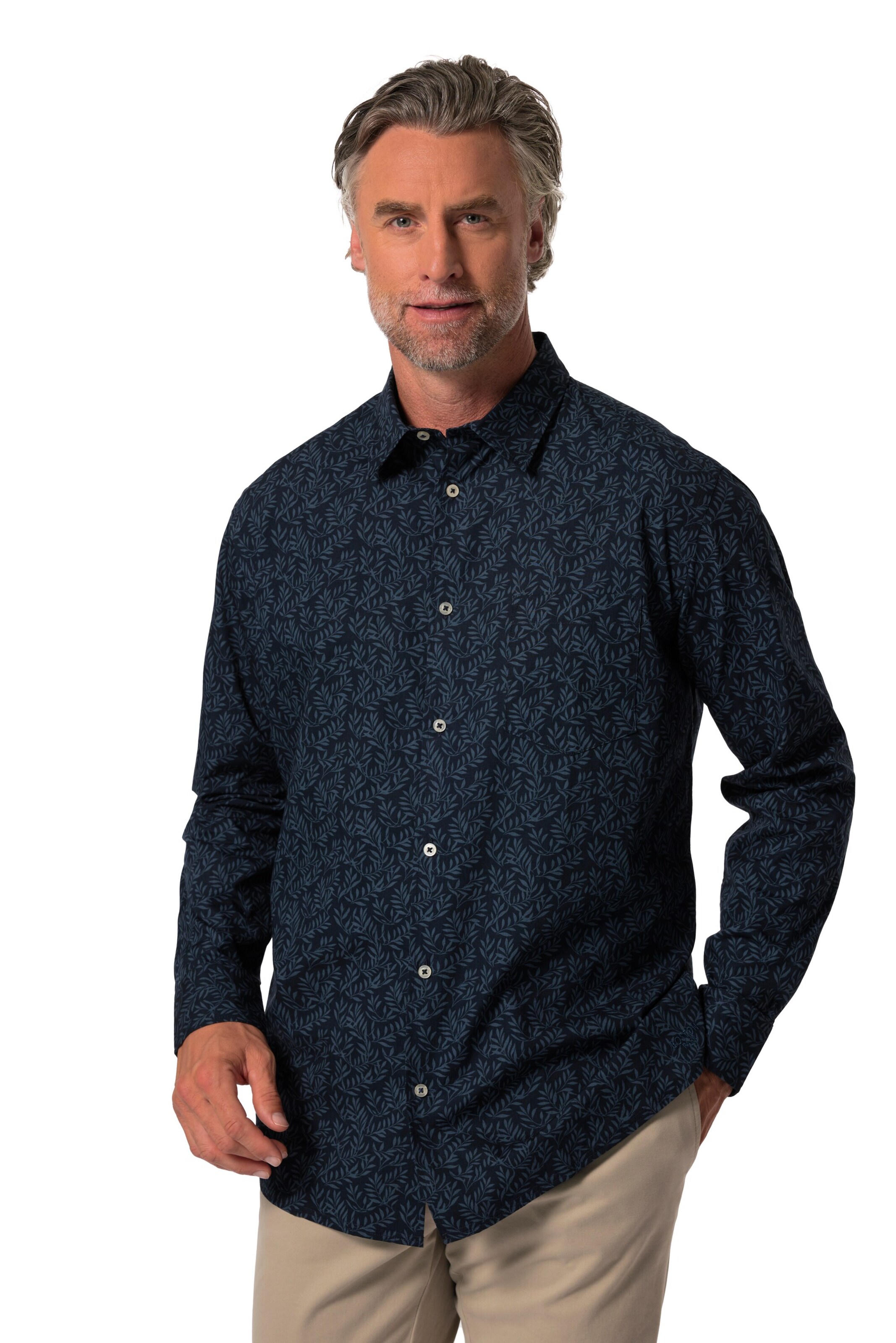 Boston Park Regular fit Overhemd in Zwart: voorkant