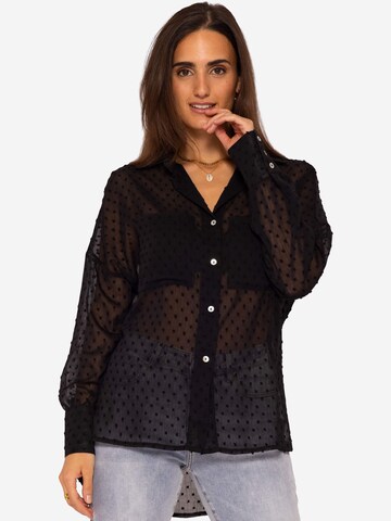 SASSYCLASSY Blouse in Zwart: voorkant