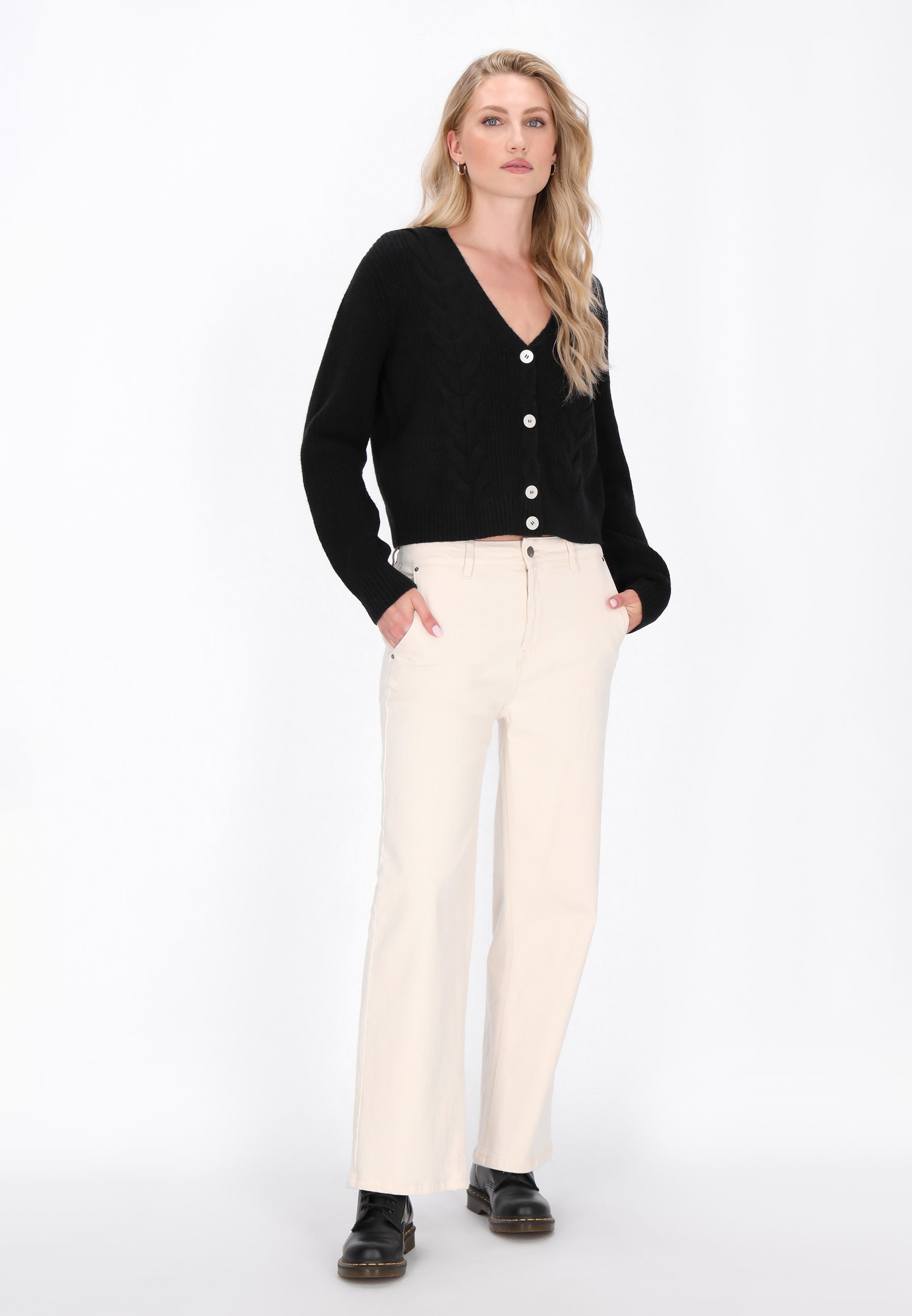 DreiMaster Vintage Πλεκτή ζακέτα σε μαύρο