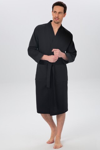 MY HOME Long Bathrobe in Black: front