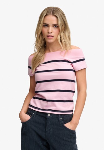 T-shirt Superdry & Co en rose : devant