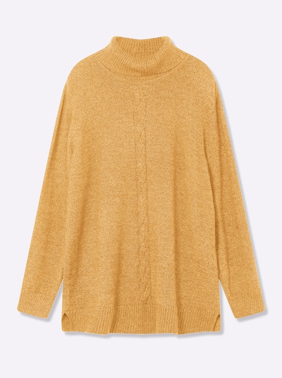 SHEEGO Pullover in dunkelgelb, Produktansicht