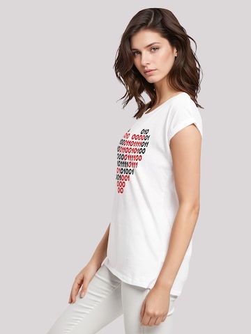 F4NT4STIC Shirt 'I Love You 01001001 Binary Code Herz Valentinstag' in Wit