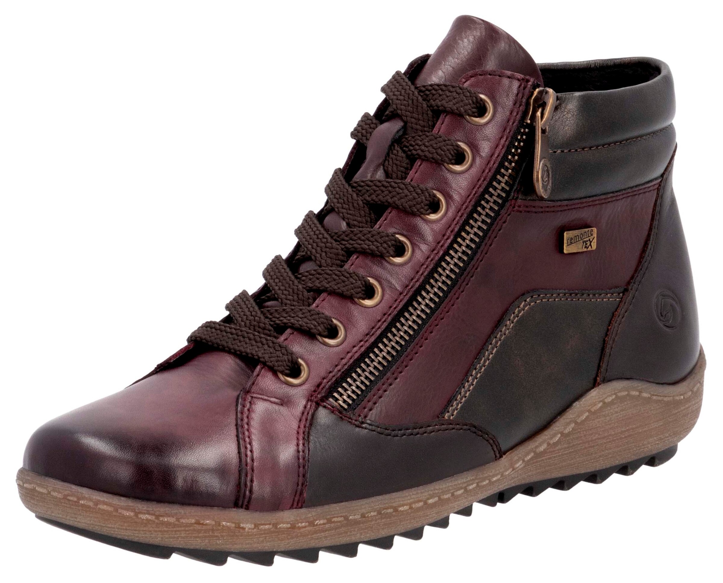 REMONTE Lace-Up Ankle Boots in Brown: front