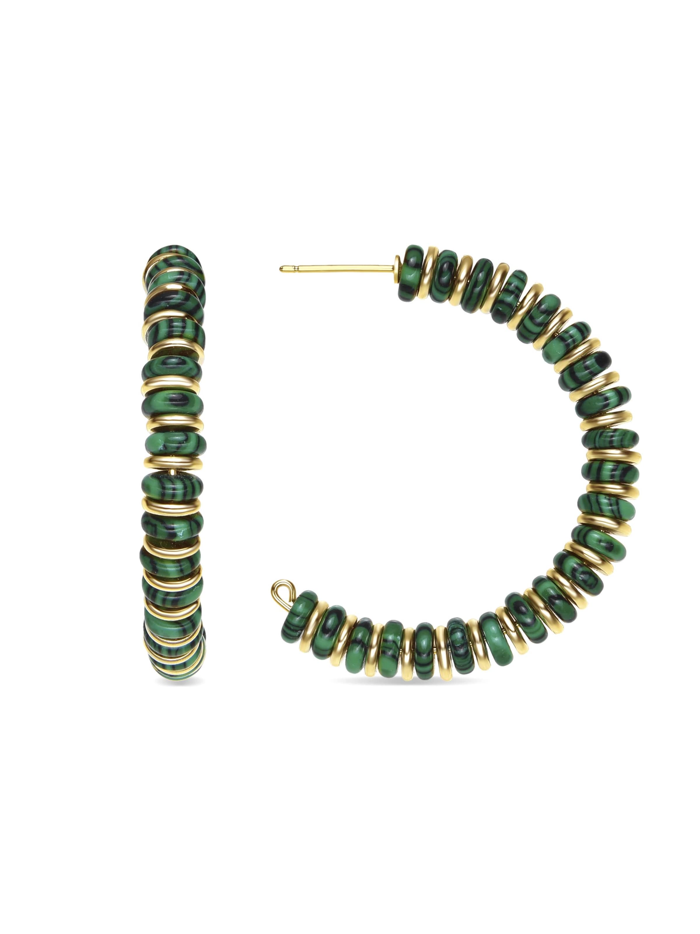 Luxenter - Pendientes 'PULRAK' en verde: frente