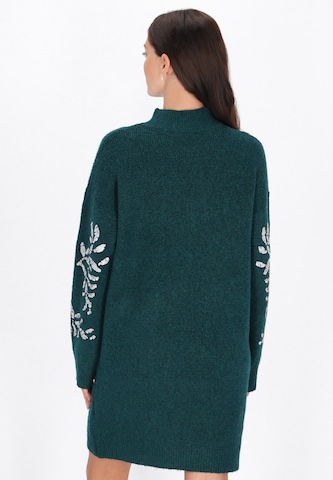 Usha Gebreide jurk in Groen
