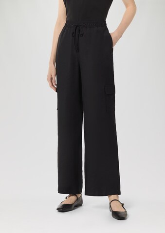 comma casual identity Wide Leg Hose in Schwarz: predná strana