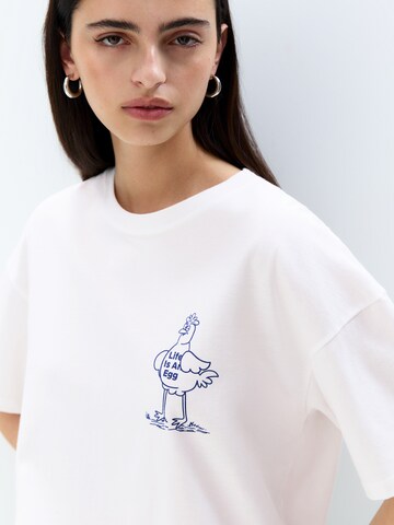 T-shirt Pull&Bear en blanc