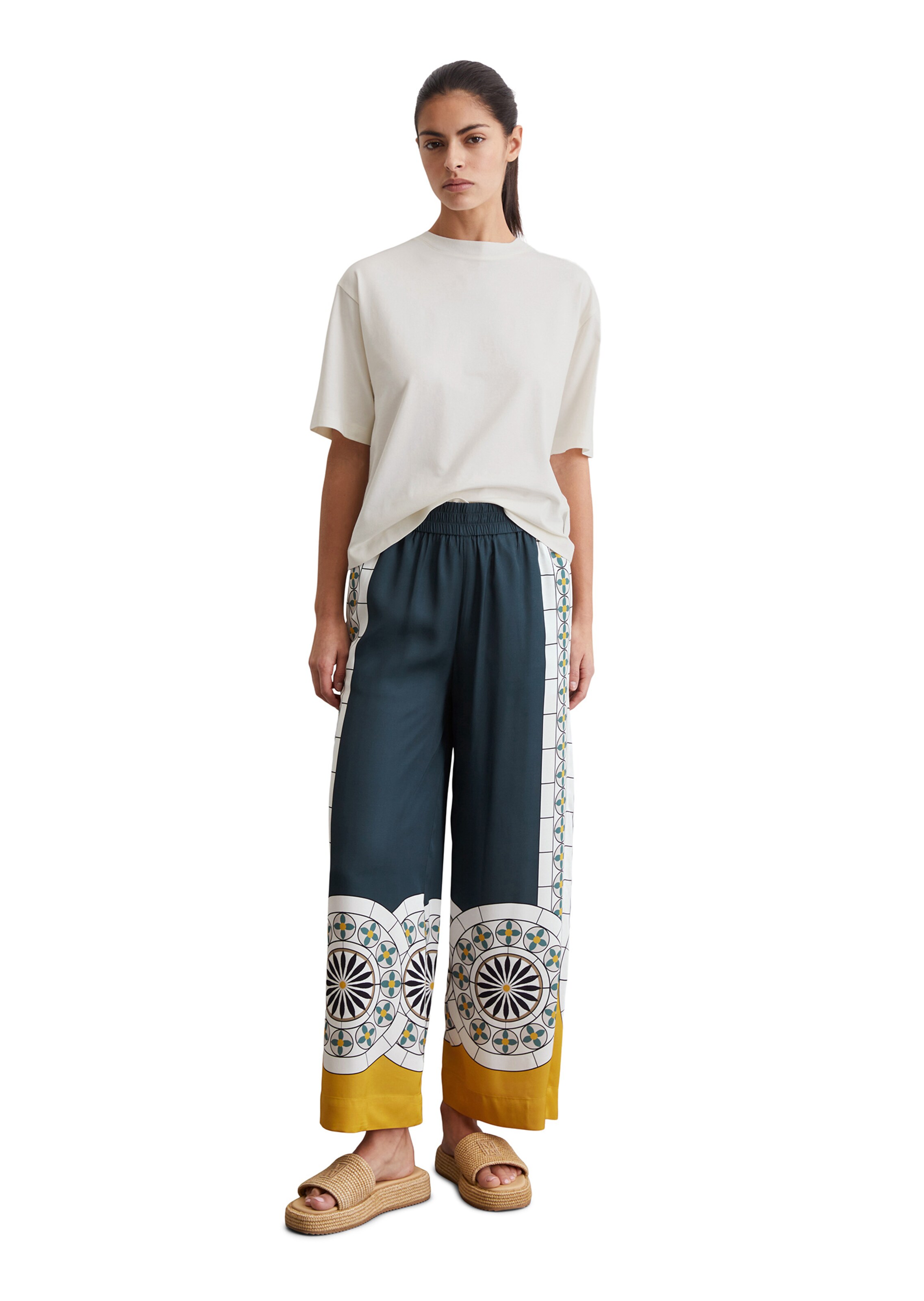 Marc O'Polo Wide Leg Hose in Blau