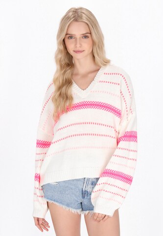 Pull-over IZIA en blanc : devant