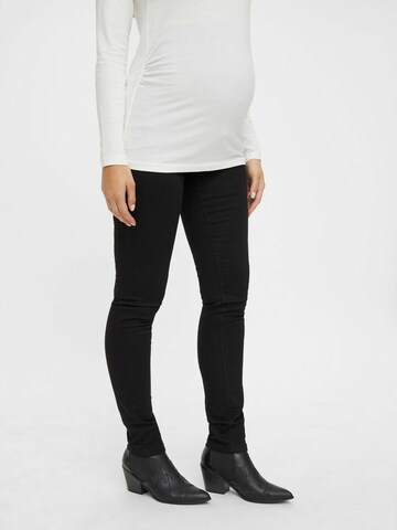 MAMALICIOUS Skinny Jeans 'Lola' i svart: framsida