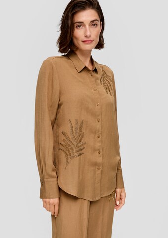 Camicia da donna di s.Oliver BLACK LABEL in marrone: frontale