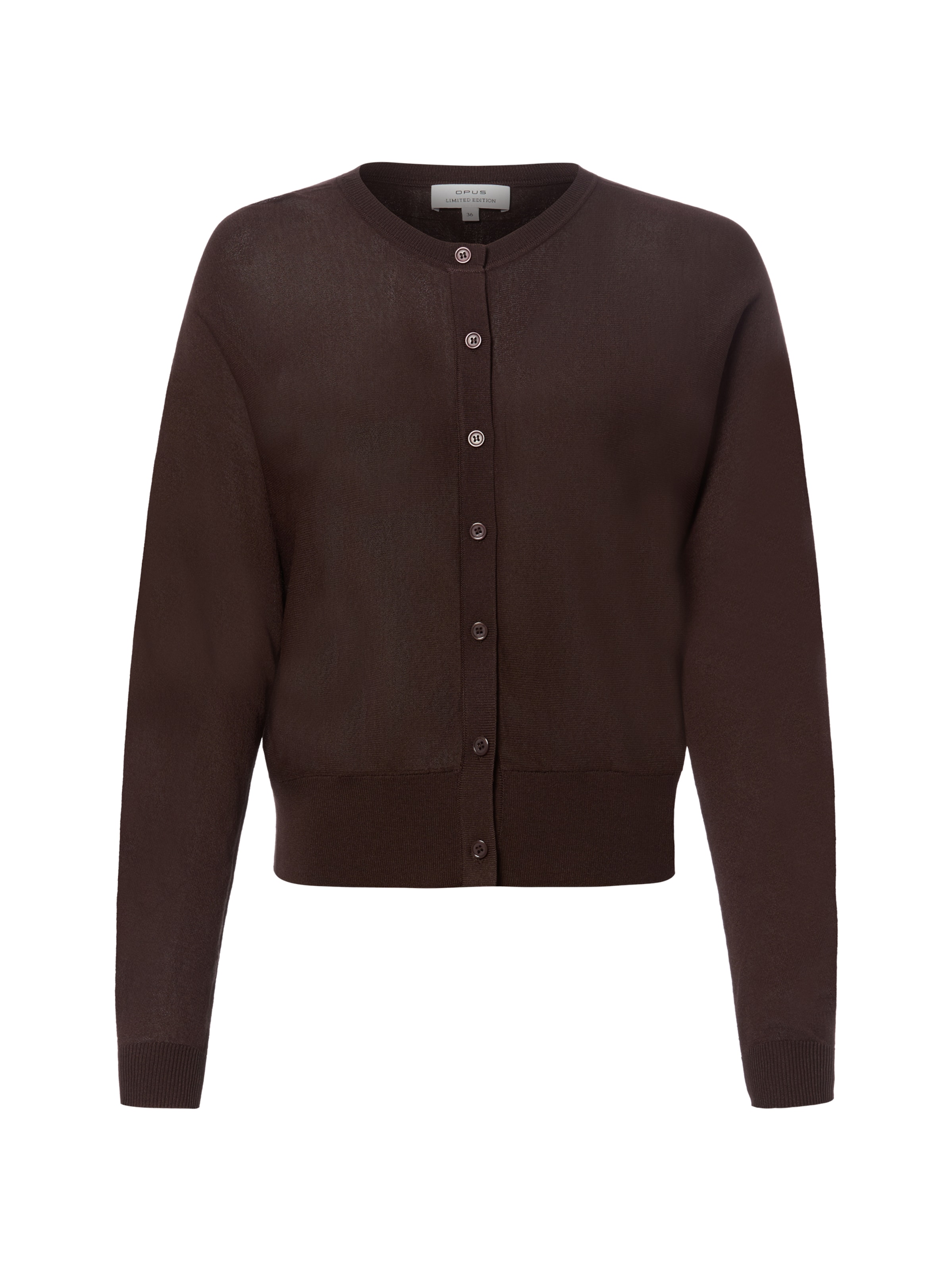 OPUS Knit Cardigan in Brown: front