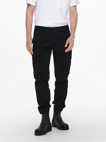 Only & Sons Kargo hlače 'Kim' | črna barva: sprednja stran