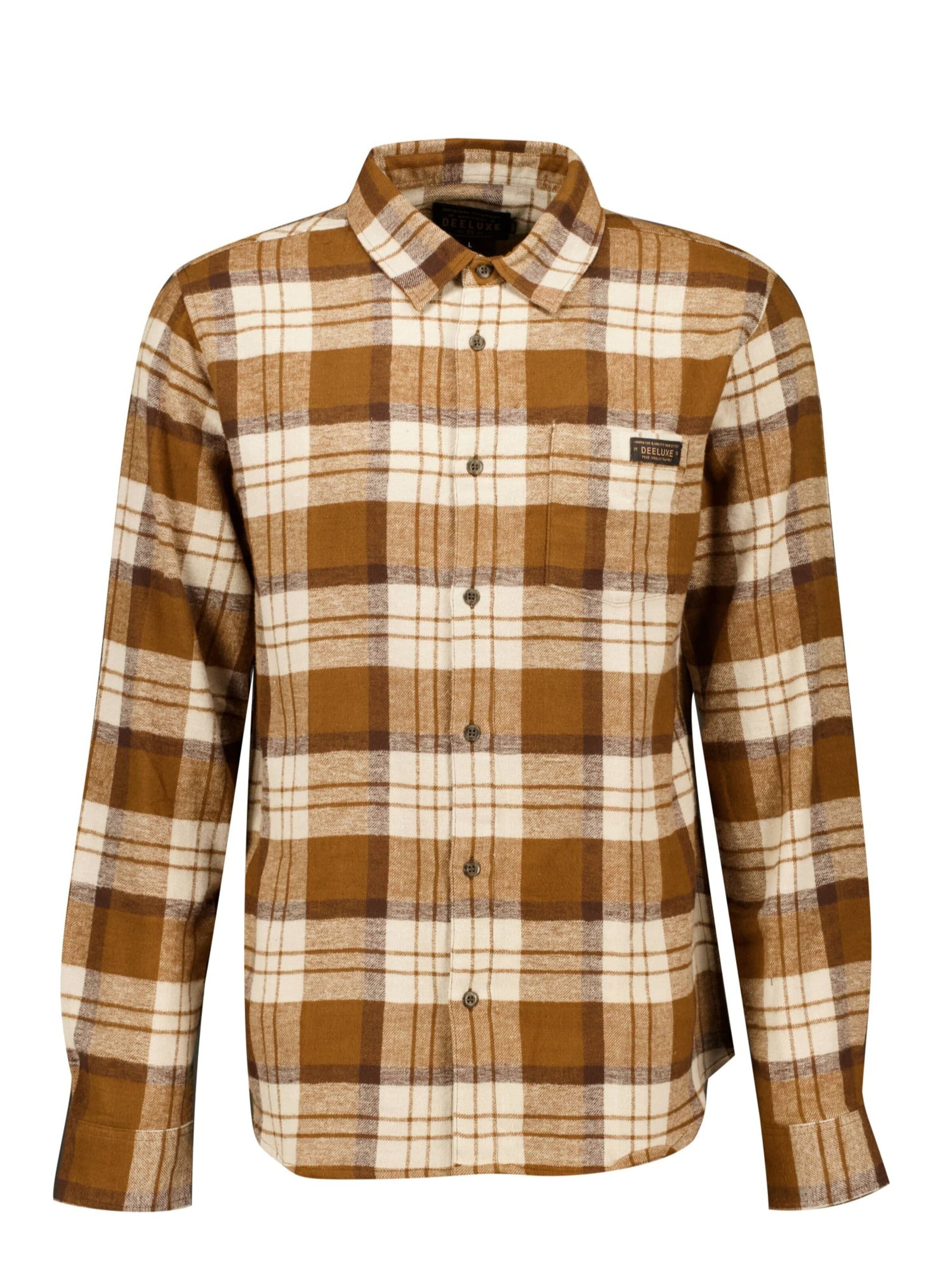Deeluxe Regular fit Overhemd in Bruin: voorkant