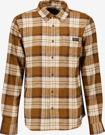 Deeluxe Regular fit Overhemd in Bruin: voorkant