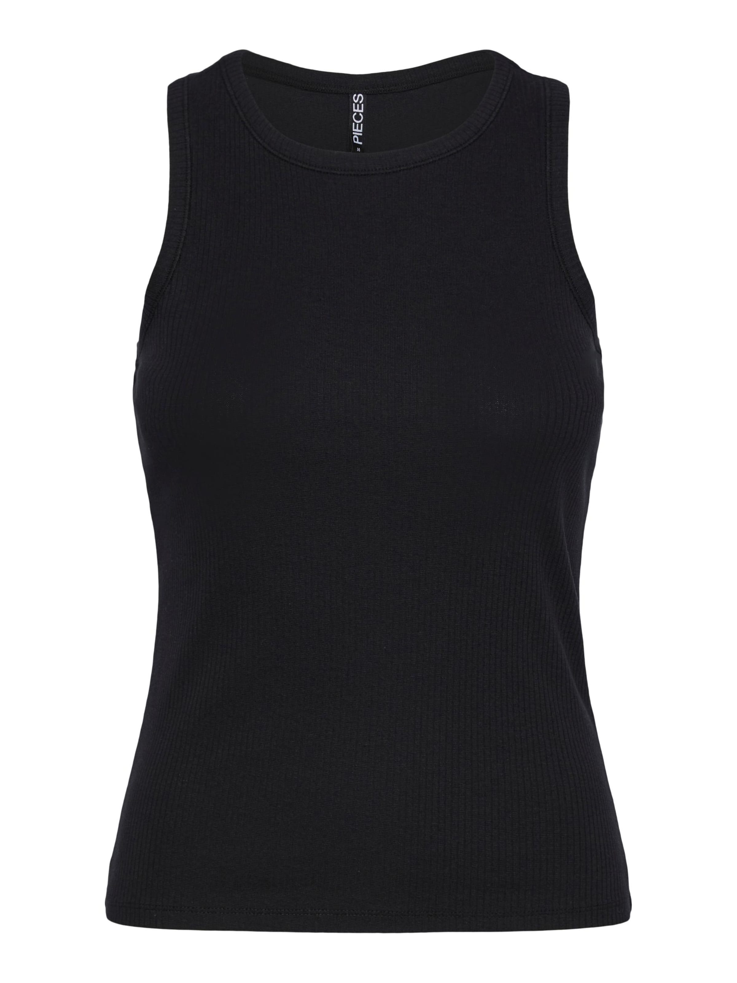 PIECES Top &#x27;Ruka&#x27; in Schwarz: Vorderseite